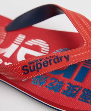 Superdry Classic Scuba Férfi Papucs Piros | UMNFY3670